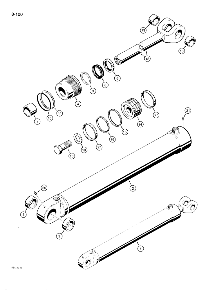 Схема запчастей Case 780D - (8-100) - LOADER LIFT CYLINDERS (08) - HYDRAULICS