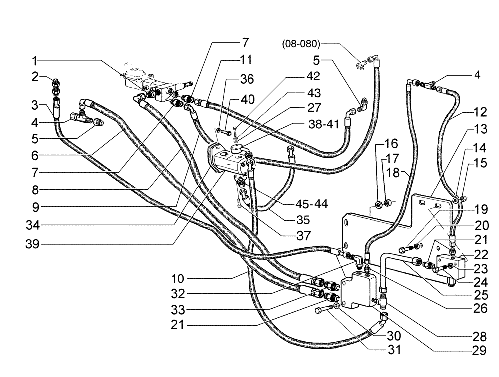 Схема запчастей Case 885 - (05-04[01]) - BRAKE AND STEERING - HYDRAULIC CIRCUIT (05) - STEERING