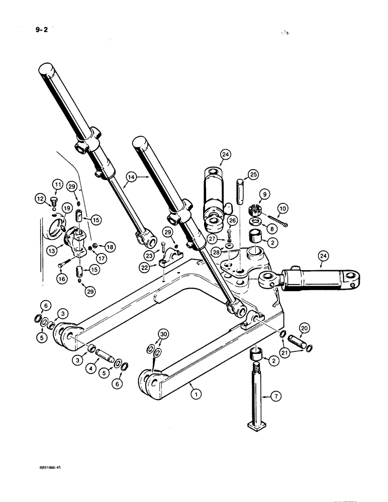 Схема запчастей Case 550 - (9-02) - DOZER C-FRAME AND CYLINDERS (09) - CHASSIS/ATTACHMENTS