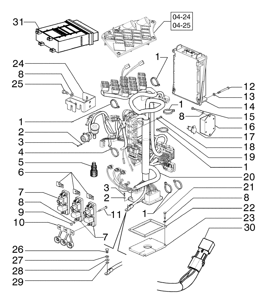 Схема запчастей Case 865B AWD - (04-17[01]) - ELECTRICAL SYSTEM, LATERAL CONSOLE (04) - ELECTRICAL SYSTEMS