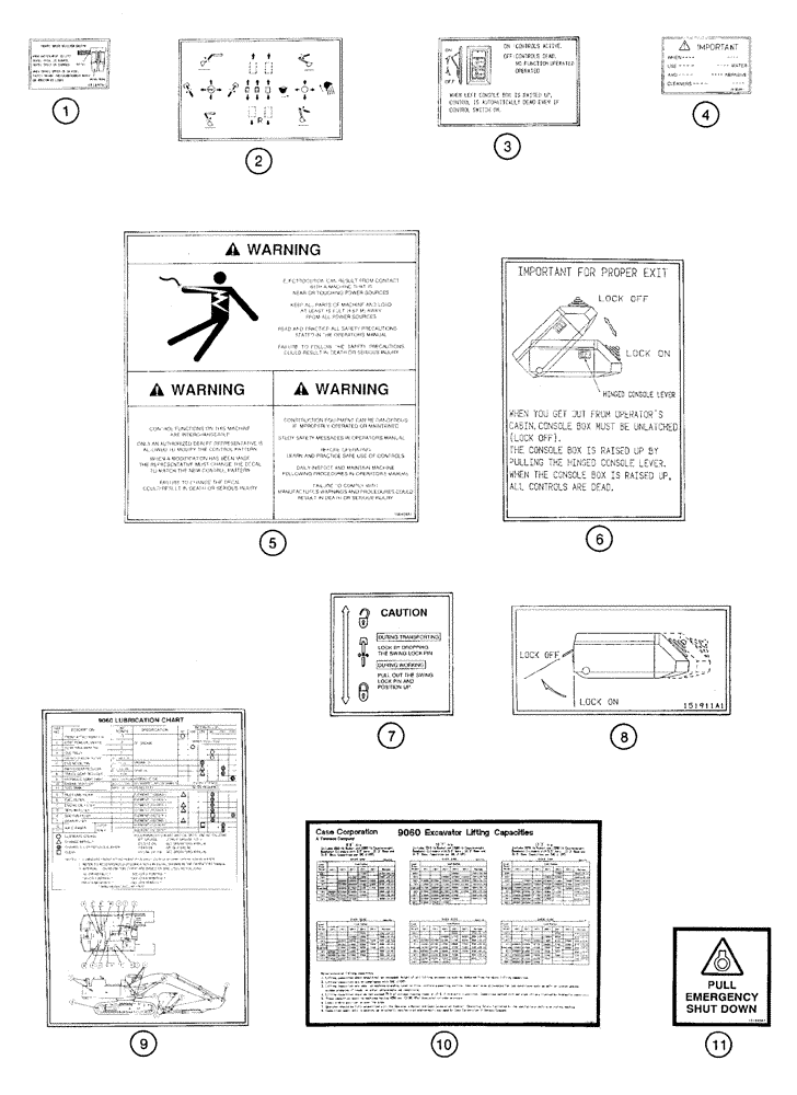 Схема запчастей Case 9060 - (9-82) - DECALS - FRENCH LANGUAGE, OPERATORS COMPARTMENT (09) - CHASSIS/ATTACHMENTS