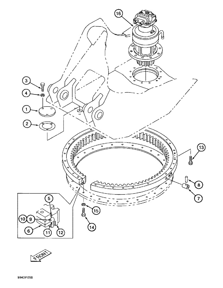 Схема запчастей Case 9030B - (9-002[1]) - TURNTABLE BEARING, TIMBER KING MODELS (09) - CHASSIS