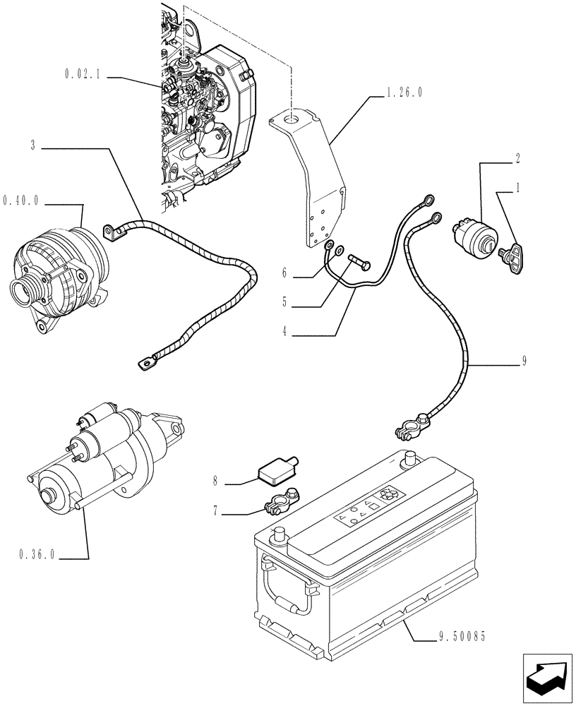 Схема запчастей Case TX1055 - (1.75.2[04]) - ELECTRIC COMPONENTS (55) - ELECTRICAL SYSTEMS