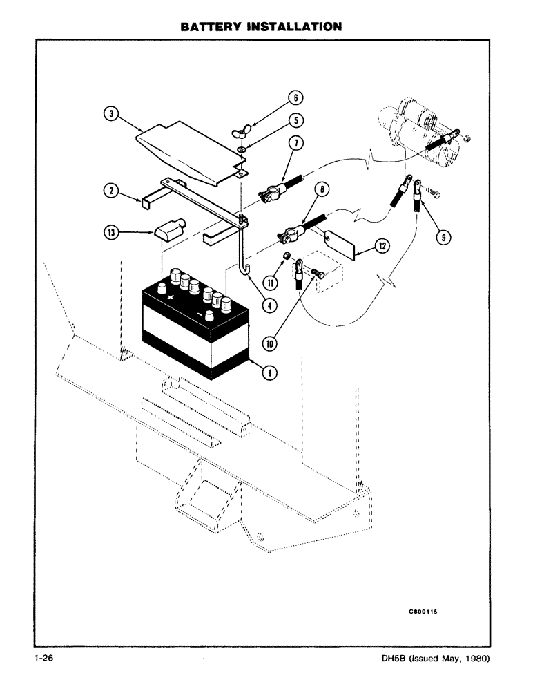 Схема запчастей Case DH5 - (1-26) - BATTERY INSTALLATION (55) - ELECTRICAL SYSTEMS