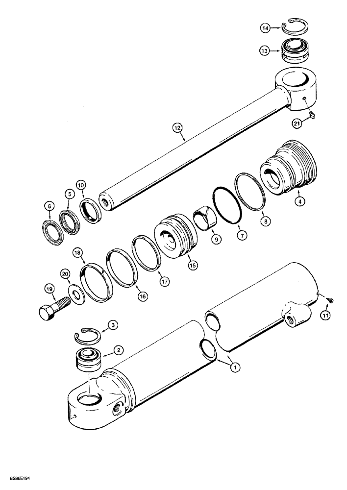 Схема запчастей Case 850G - (8-28) - 116969A1 ANGLE CYLINDER (07) - HYDRAULIC SYSTEM