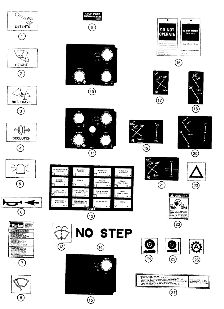 Схема запчастей Case 921B - (9-082) - DECALS (09) - CHASSIS/ATTACHMENTS