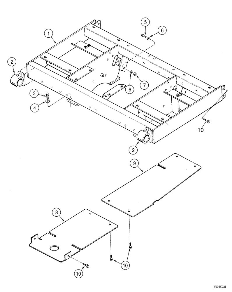 Схема запчастей Case 1150H_IND - (09-09) - MOUNTING - FRAME, SEAT AND RESERVOIR (09) - CHASSIS/ATTACHMENTS