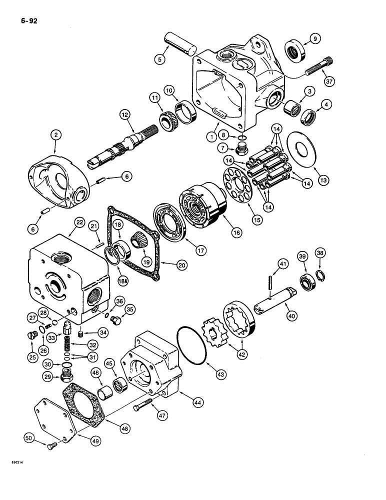 Схема запчастей Case CASE - (6-092) - GROUND DRIVE PUMP (06) - POWER TRAIN