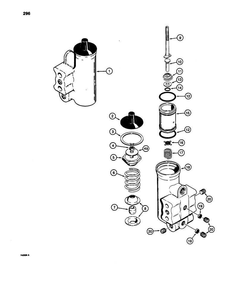 Схема запчастей Case W24C - (296) - AIR COMPRESSOR GOVERNORS (07) - BRAKES