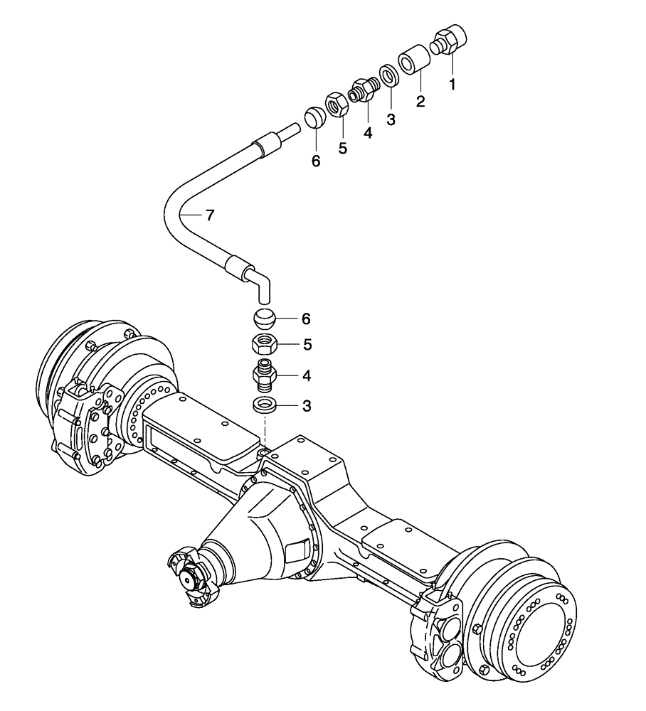 Схема запчастей Case 330 - (30A00020636[02]) - FRONT AXLE - BREATHER (11) - AXLES/WHEELS