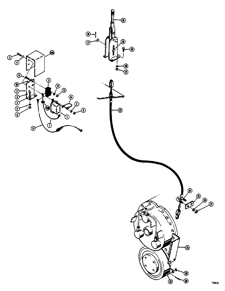 Схема запчастей Case 825 - (196) - PARKING BRAKE AND WARNING BUZZER (04) - UNDERCARRIAGE