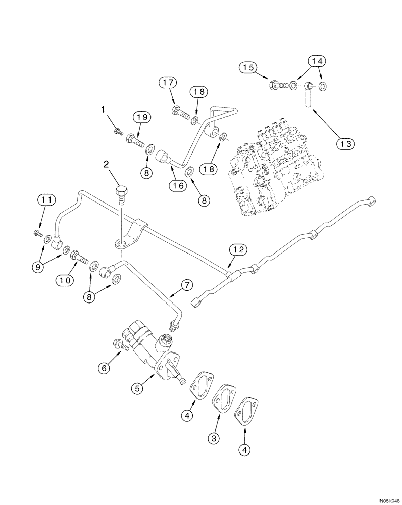 Схема запчастей Case 550H-IND - (03-12) - FUEL FILTER, PUMP, TRANSFER, 4T-390 EMISSIONS CERTIFIED ENGINE (03) - FUEL SYSTEM