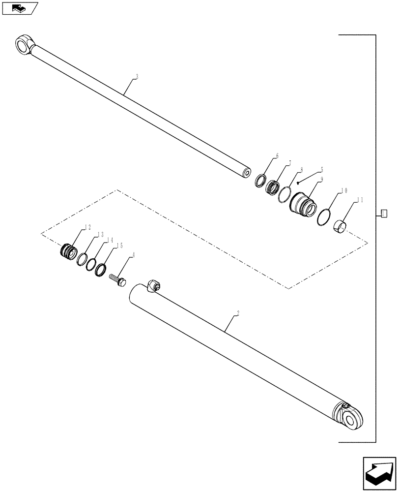 Схема запчастей Case 590SN - (35.738.0203) - VAR - 423076 - CYLINDER - BACKHOE BUCKET (35) - HYDRAULIC SYSTEMS