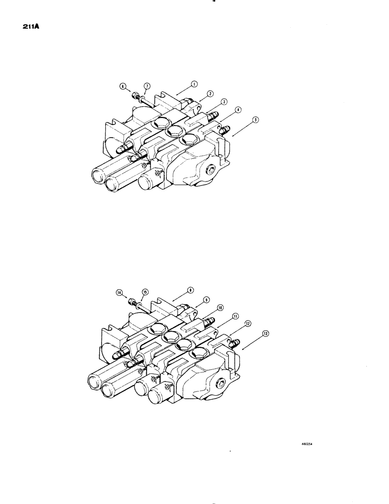 Схема запчастей Case 1150 - (211A) - LOADER CONTROL VALVES, USED AS SERVICE REPLACEMENTS (07) - HYDRAULIC SYSTEM