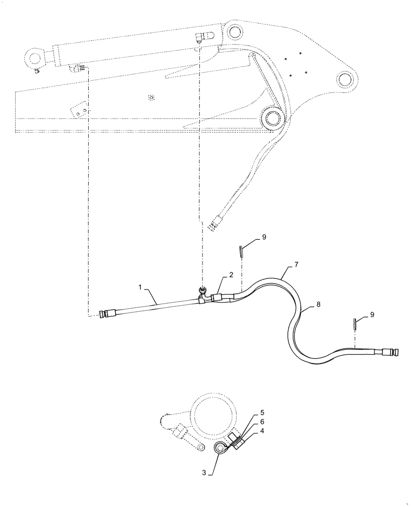 Схема запчастей Case CX36B - (03-022[01]) - HYD LINES, ARM (1.32M) (35) - HYDRAULIC SYSTEMS