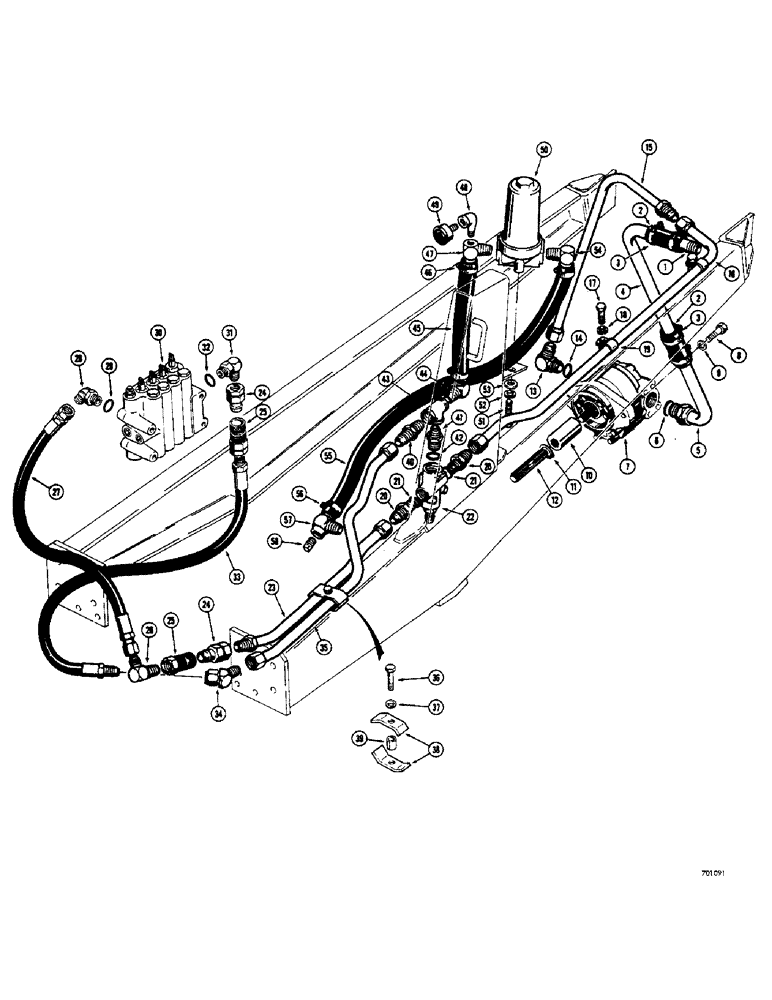 Схема запчастей Case 33 - (170) - 3 POINT HITCH, PRIMARY HYDRAULICS, USED ON NON LOADER MODELS ONLY 