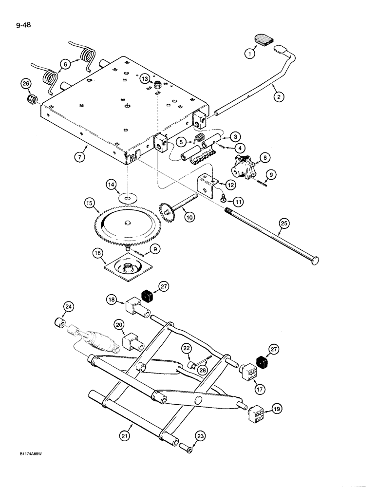 Схема запчастей Case 721 - (9-048) - SUSPENSION SEATS (09) - CHASSIS/ATTACHMENTS