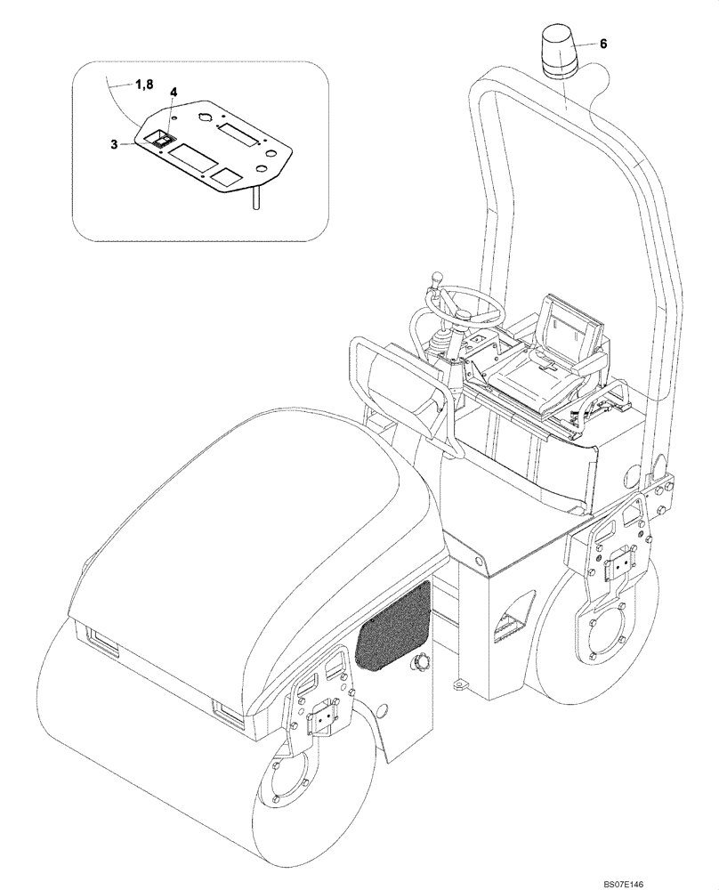 Схема запчастей Case DV204 - (04-413/124[01]) - ROTATING BEACON (GROUP 413/124) (04) - ELECTRICAL SYSTEMS