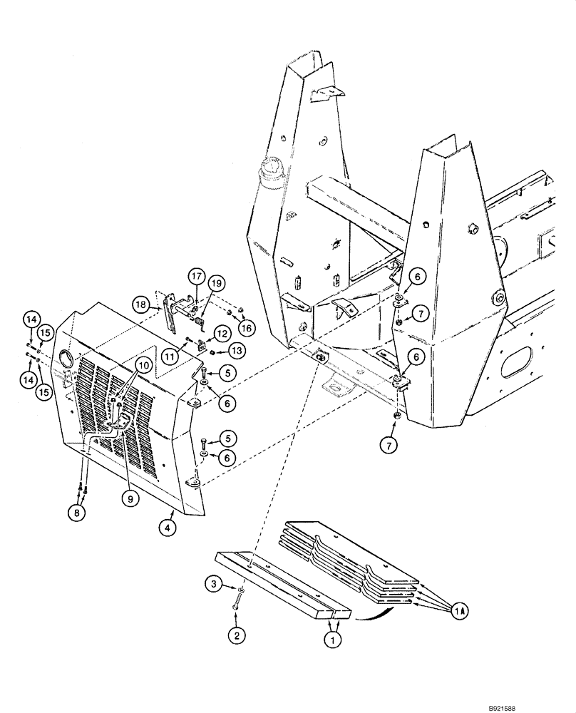 Схема запчастей Case 1840 - (09-10) - COUNTERWEIGHTS, REAR - DOOR, REAR SWING-OUT (09) - CHASSIS/ATTACHMENTS