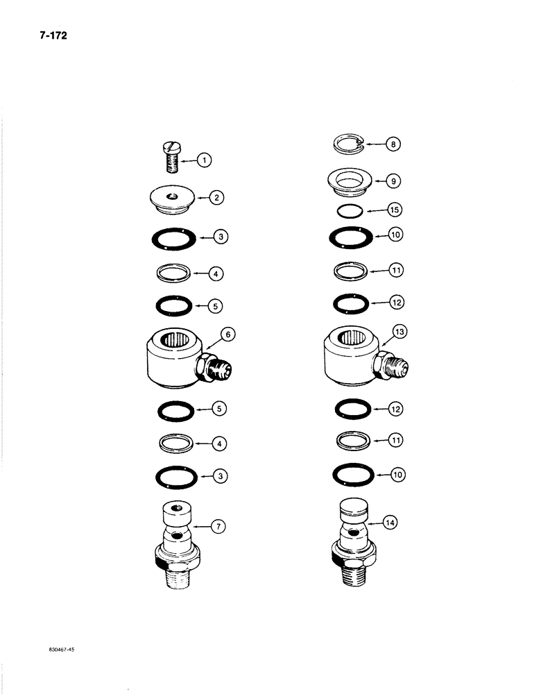 Схема запчастей Case 1080B - (7-172) - S209351 INNER SWIVEL ASSEMBLY - UPPER (07) - BRAKES