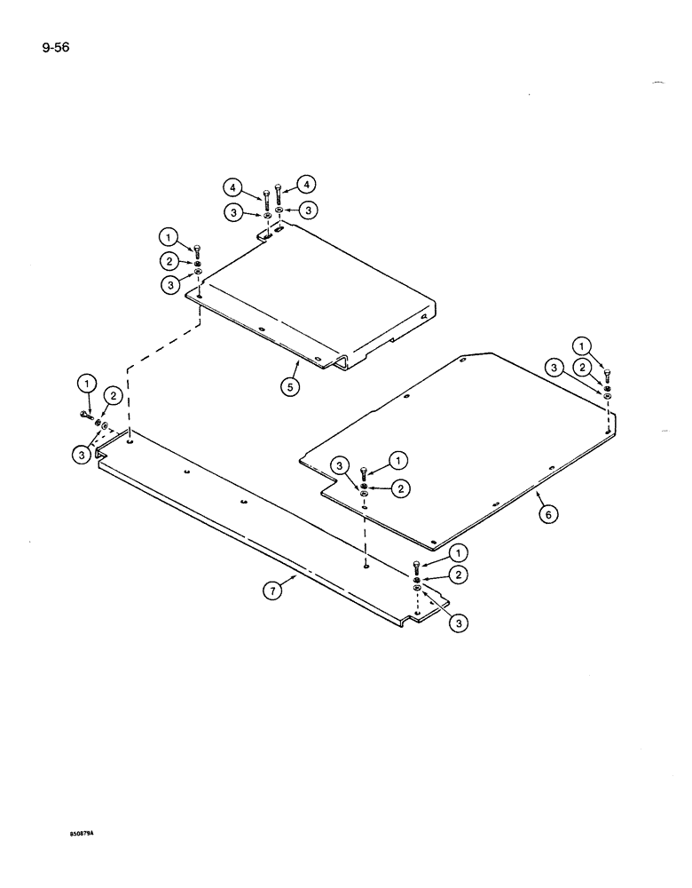 Схема запчастей Case 1085B - (9-056) - UPPER SECURITY COVERS (09) - CHASSIS