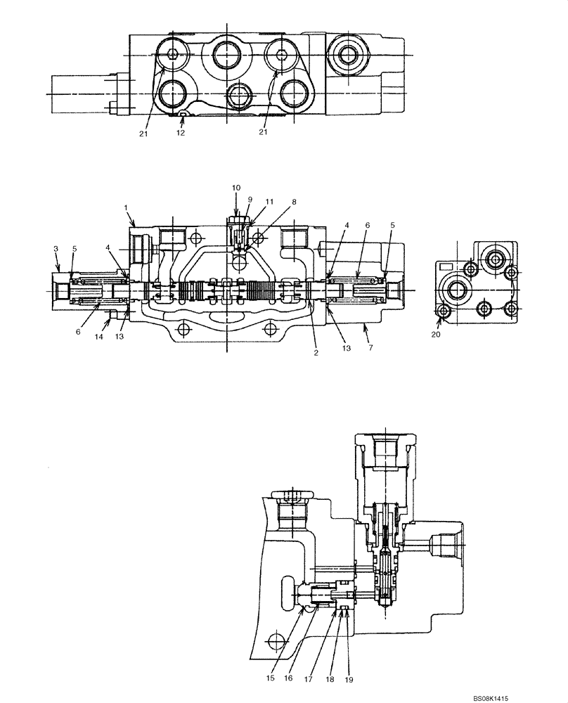 Схема запчастей Case CX50B - (07-011) - VALVE ASSY, CONTROL (BOOM) (PH30V00054F1) ELECTRICAL AND HYDRAULIC COMPONENTS