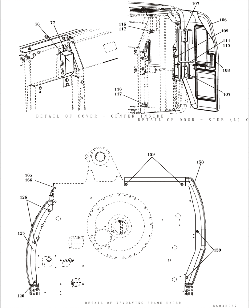 Схема запчастей Case CX80 - (09-09) - FRAMES, COVERS - DOORS, SIDE (09) - CHASSIS/ATTACHMENTS