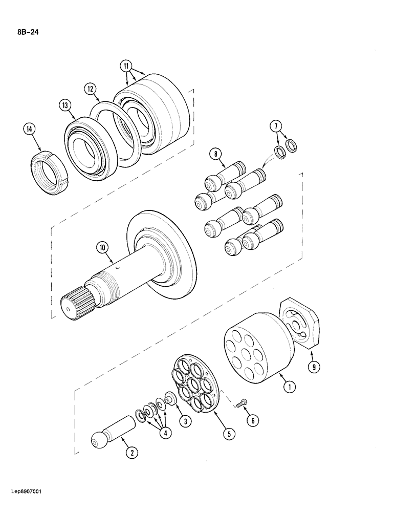 Схема запчастей Case 688 - (8B-24) - ROTARY GROUP (08) - HYDRAULICS