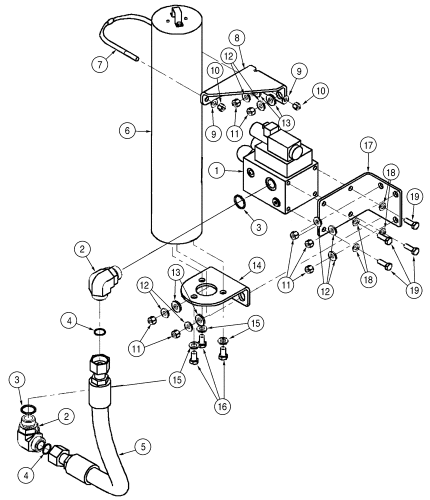 Схема запчастей Case 521D - (08-45) - HYDRAULICS - RIDE CONTROL (08) - HYDRAULICS