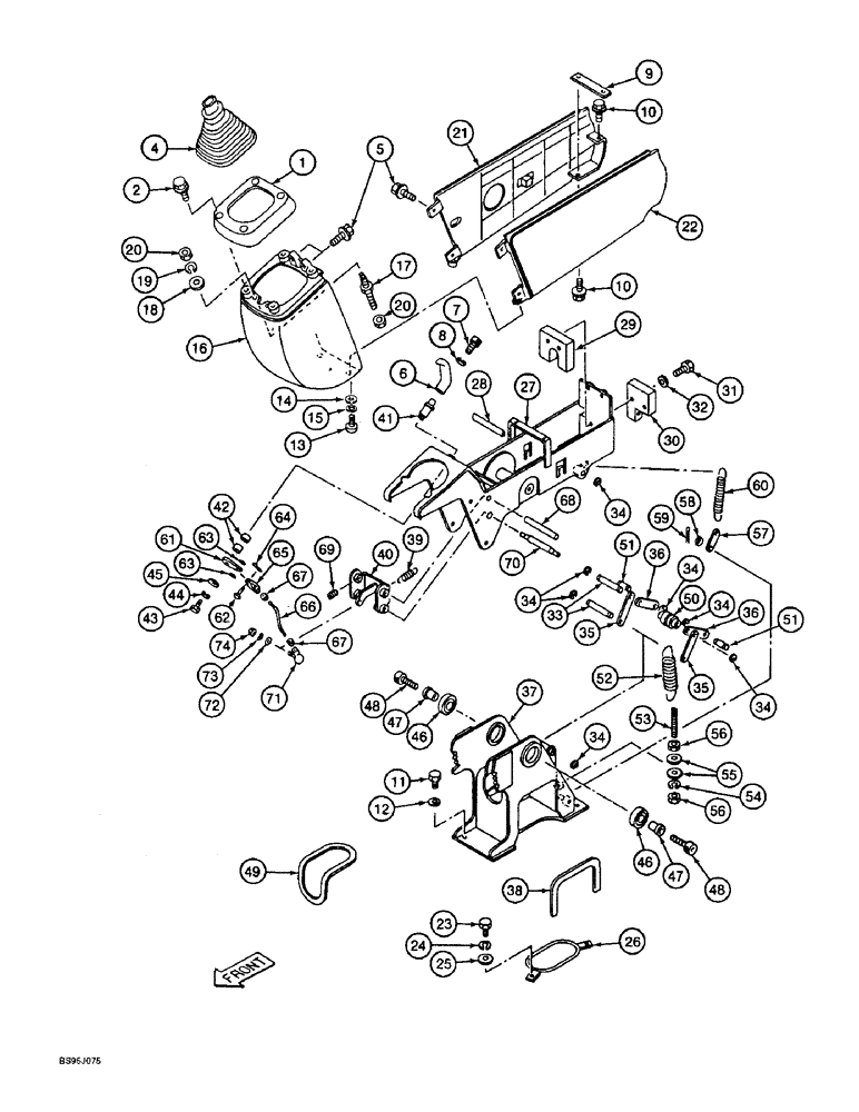 Схема запчастей Case 9060B - (9-038) - RIGHT-HAND CONTROL CONSOLE ASSEMBLY (09) - CHASSIS