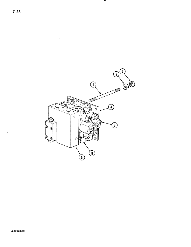 Схема запчастей Case 888 - (7-038) - DRIVE CONTROL VALVE, P.I.N. FROM 15263 AND AFTER (07) - BRAKES