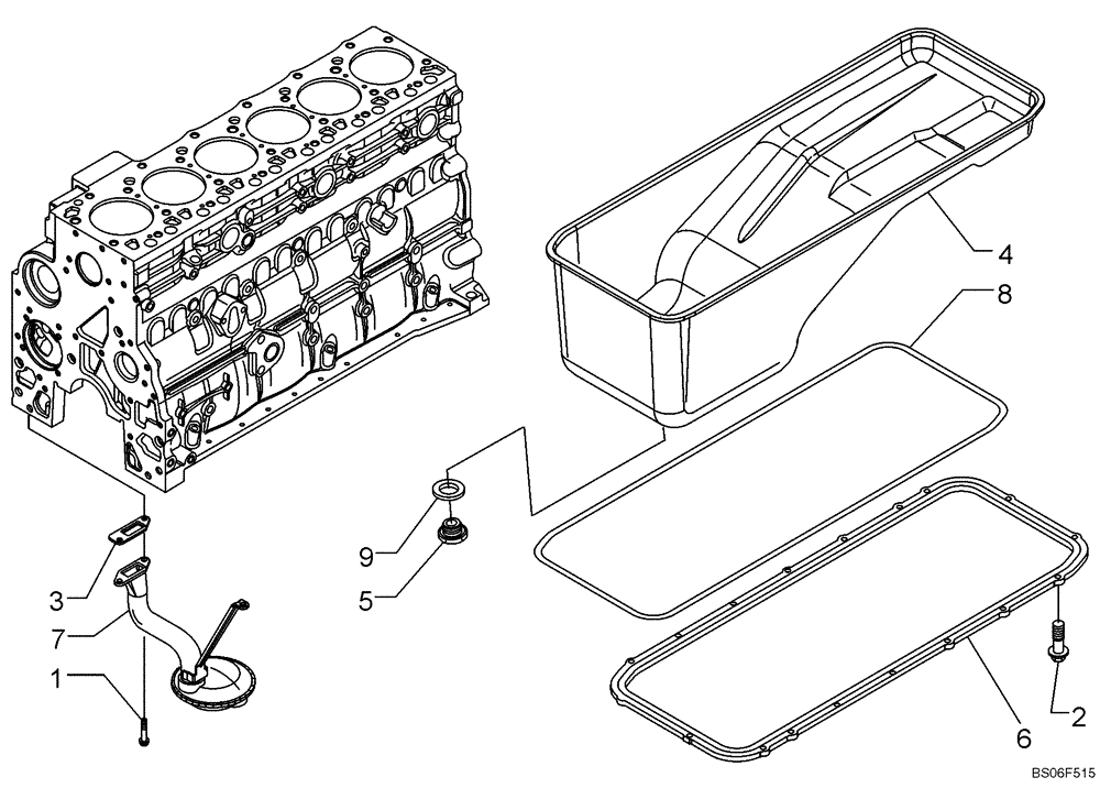 Схема запчастей Case 1150K - (02-14) - OIL PUMP, PAN (02) - ENGINE