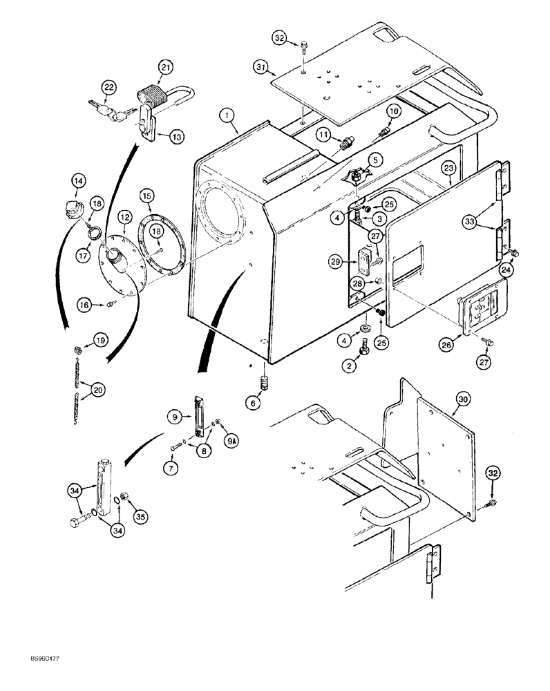 Схема запчастей Case 550G - (8-02) - HYDRAULIC RESERVOIR FRAME AND COVERS (07) - HYDRAULIC SYSTEM