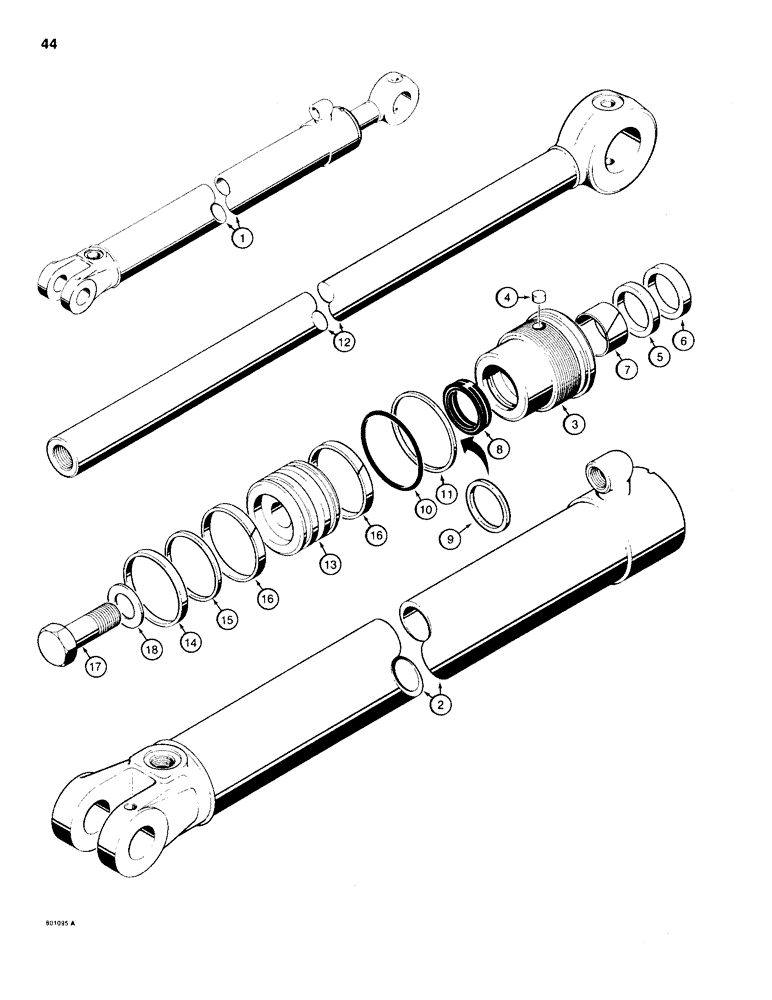 Схема запчастей Case 35A - (44) - G101177 BOOM CYLINDER 