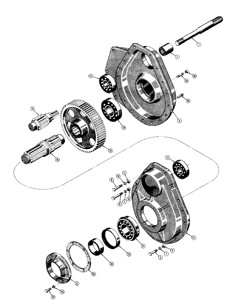 Схема запчастей Case 310 - (070) - FINAL DRIVE AND AXLE SHAFT (03) - TRANSMISSION