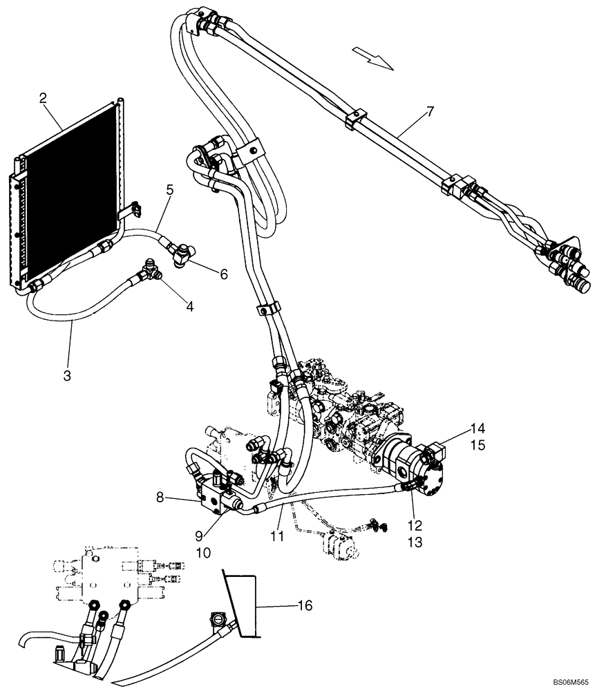 Схема запчастей Case 435 - (08-21) - HIGH FLOW HYDRAULICS - MODELS WITH PILOT CONTROL (08) - HYDRAULICS