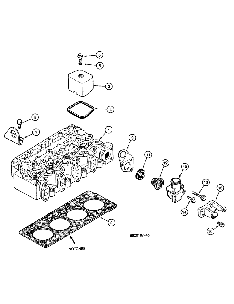 Схема запчастей Case 688C - (2-40) - CYLINDER HEAD COVERS AND GASKET (01) - ENGINE