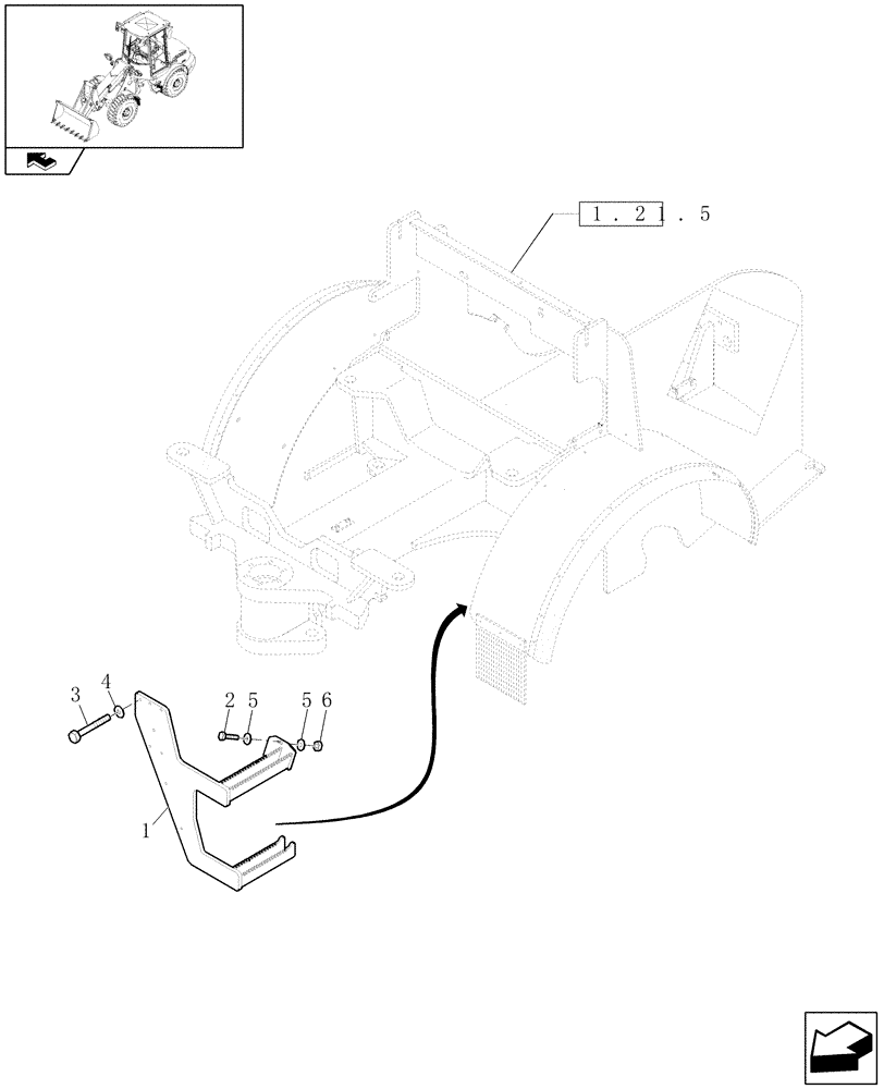 Схема запчастей Case 21E - (1.87.0) - CAB: ACCESS STEPS (10) - OPERATORS PLATFORM