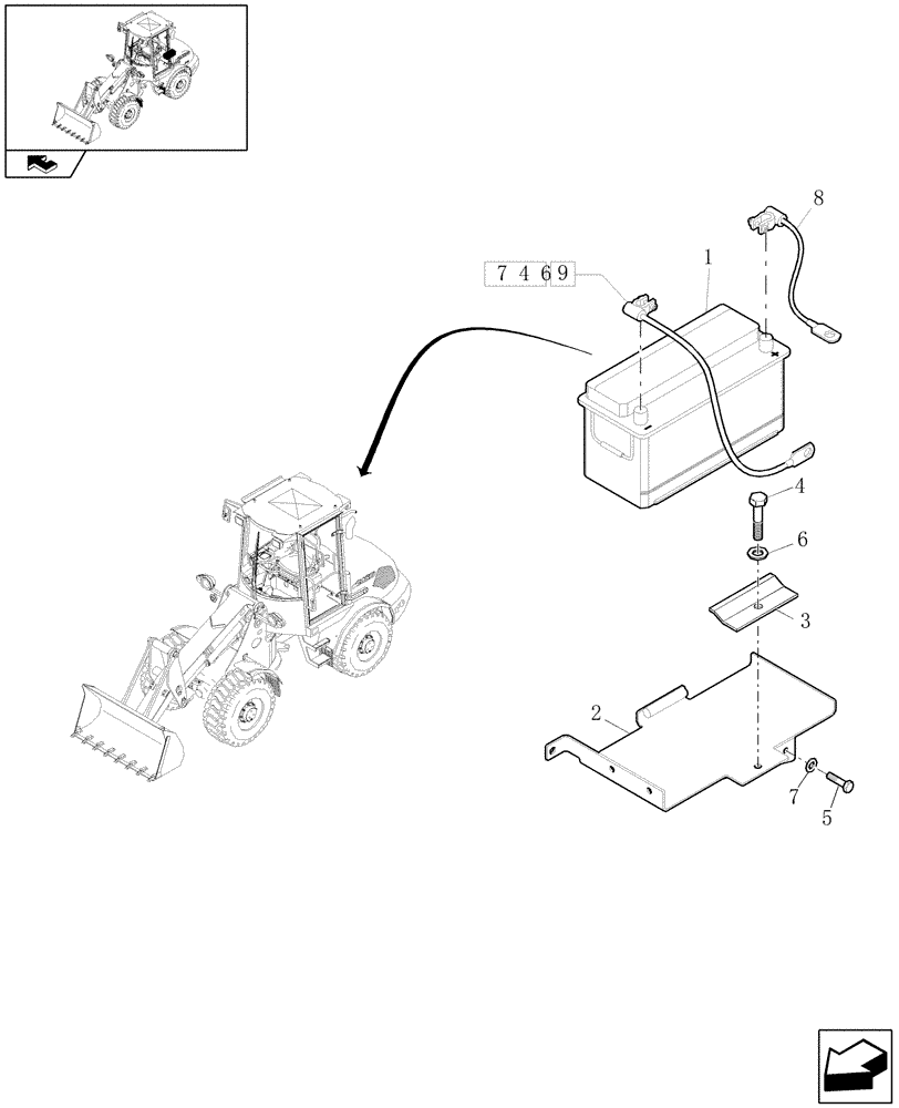 Схема запчастей Case 21E - (637) - KIT BATTERY STANDARD (06) - ELECTRICAL SYSTEMS