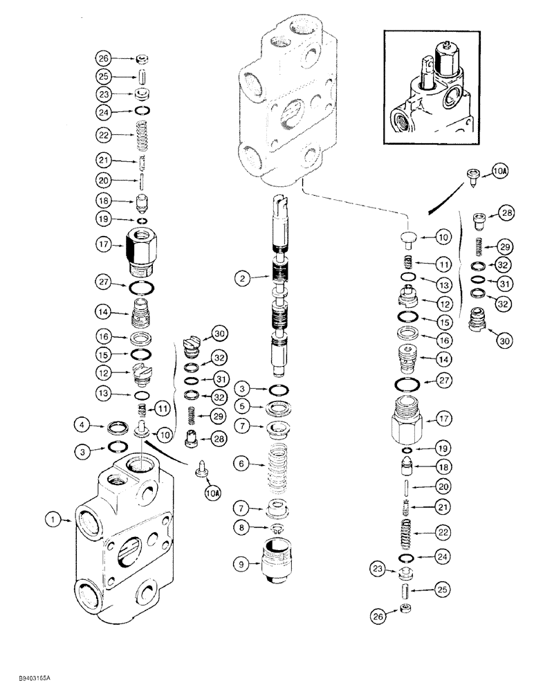 Схема запчастей Case 480F - (8-090) - BACKHOE CONTROL VALVE, DIPPER AND BUCKET SECTION (08) - HYDRAULICS