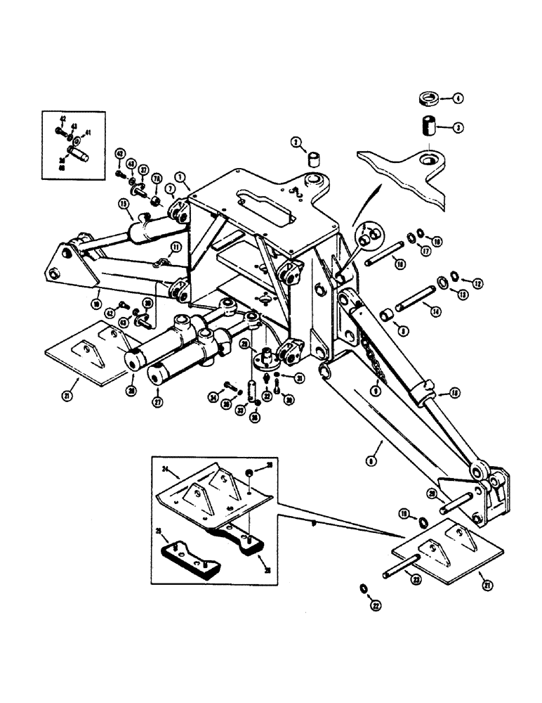 Схема запчастей Case 680CK - (130) - BACKHOE MOUNTING FRAME AND STABILIZERS (84) - BOOMS, DIPPERS & BUCKETS