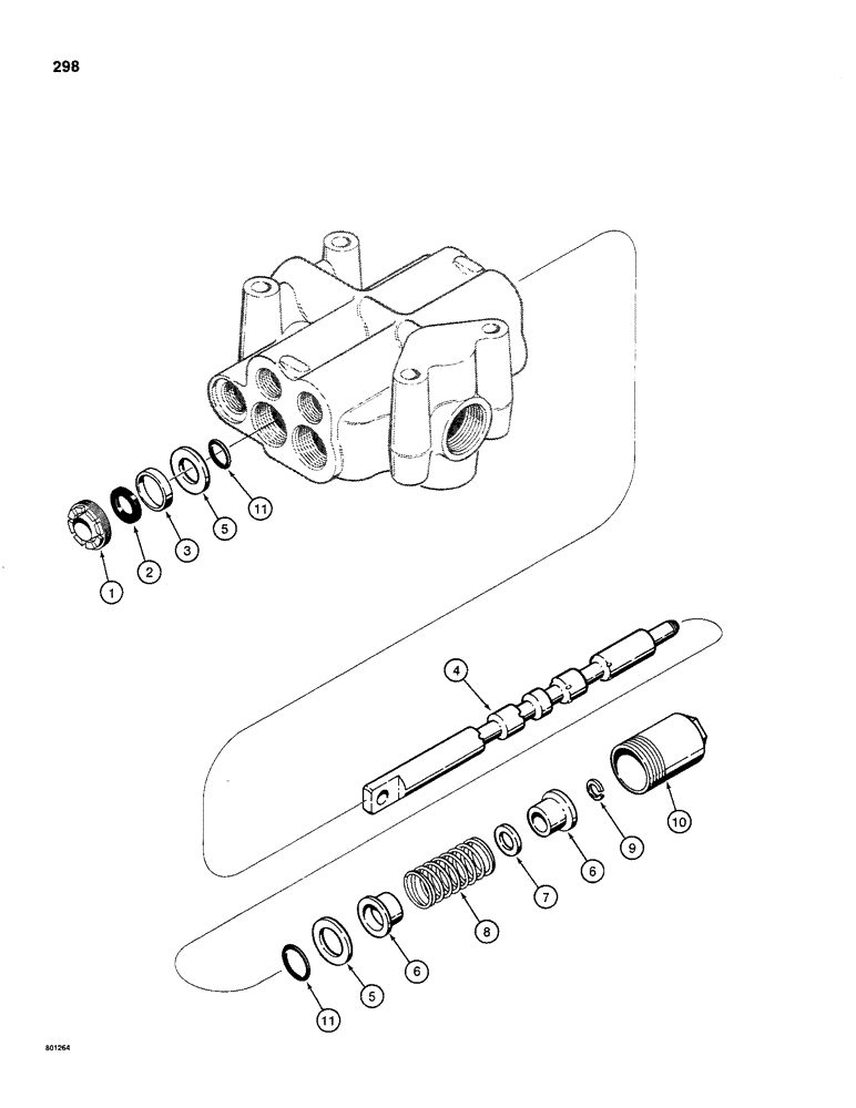 Схема запчастей Case 480C - (298) - PARKER LOADER CONTROL VALVE, LOADER BUCKET SPOOL (35) - HYDRAULIC SYSTEMS