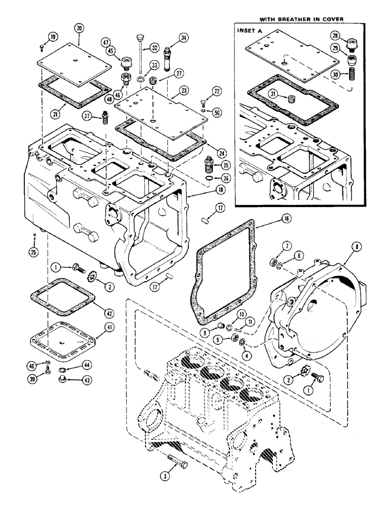 Схема запчастей Case 580B - (120) - TORQUE TUBE HOUSING & ATTACHING PARTS (06) - POWER TRAIN