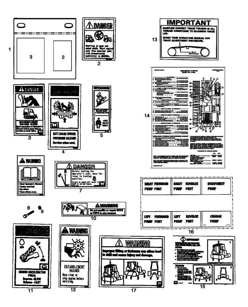 Схема запчастей Case 650L - (90.108.03[01]) - DECALS - ENGLISH (90) - PLATFORM, CAB, BODYWORK AND DECALS