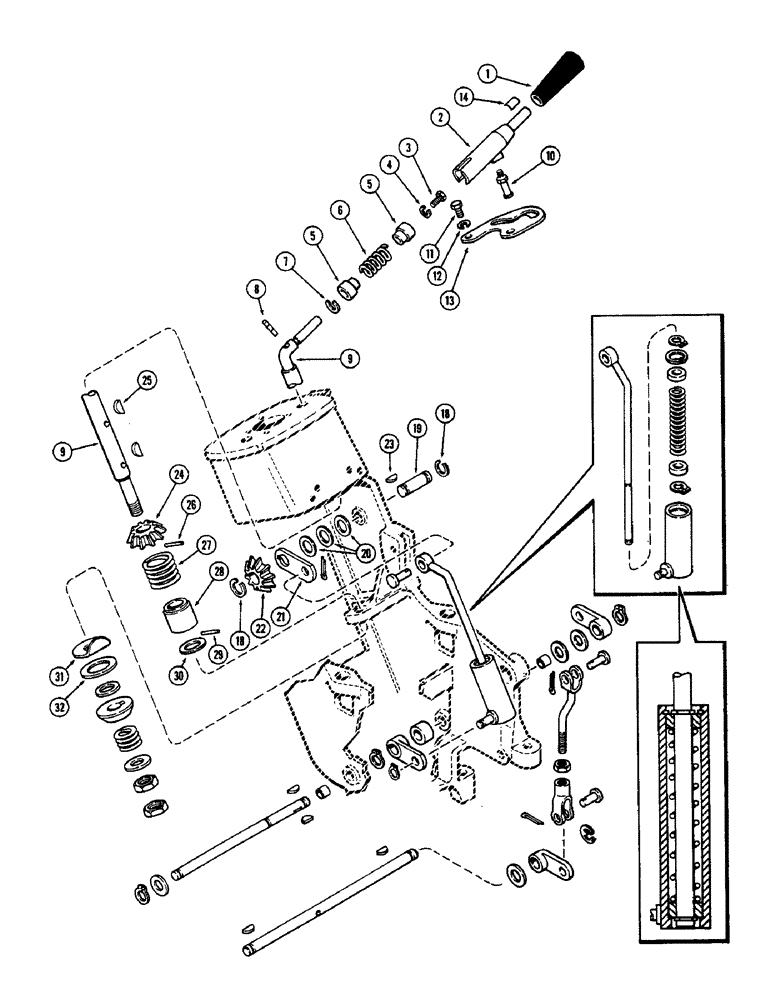 Схема запчастей Case 580B - (128) - HAND SPEED CONTROL (06) - POWER TRAIN