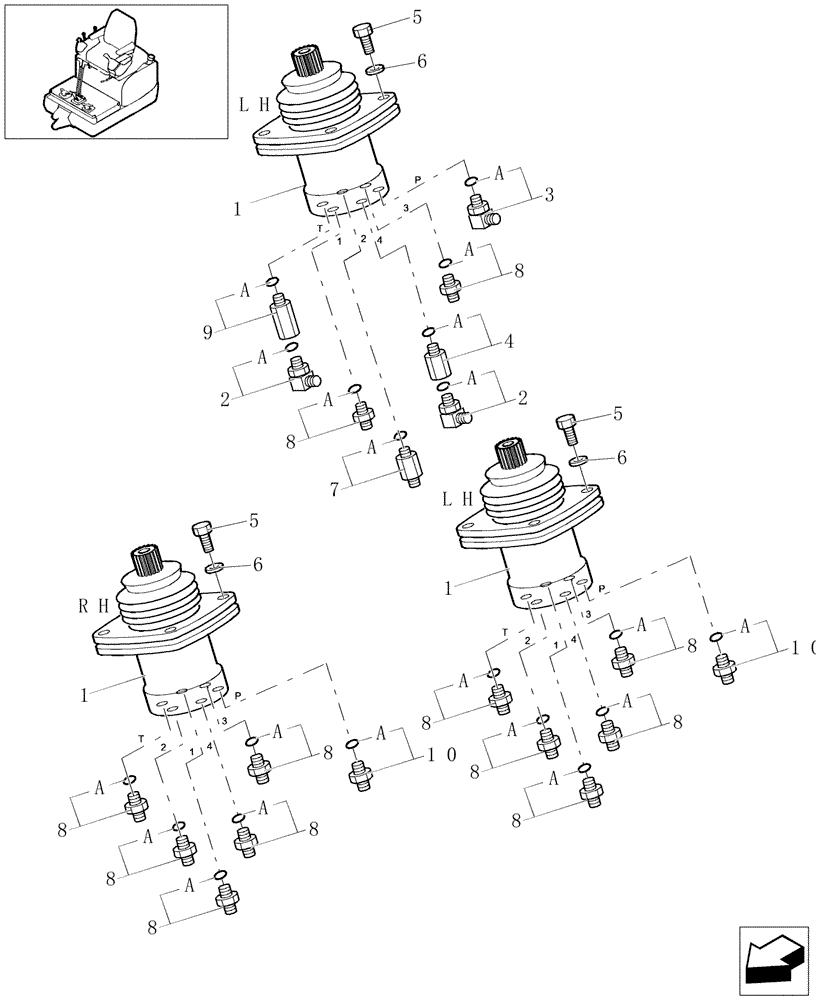 Схема запчастей Case CX16B - (1.080[03]) - PILOT VALVE PIPING (35) - HYDRAULIC SYSTEMS