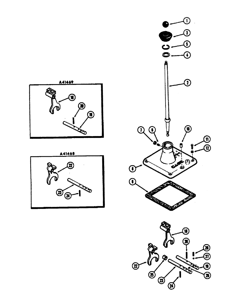 Схема запчастей Case 680CK - (076) - TRANSMISSION GEAR SHIFT (21) - TRANSMISSION