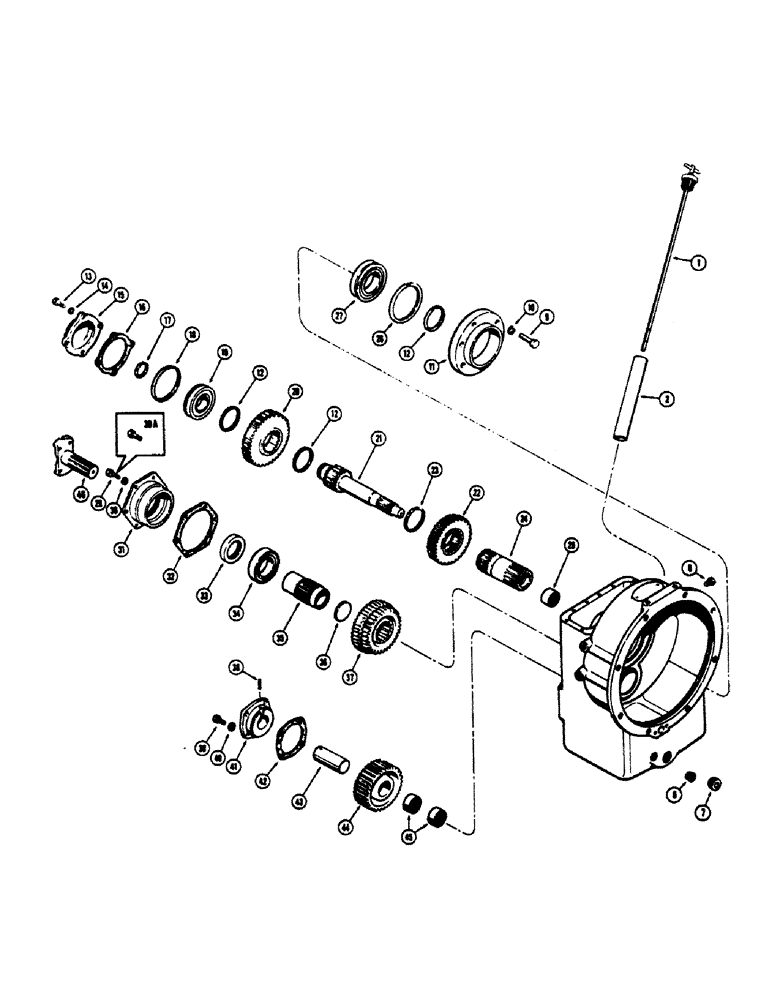 Схема запчастей Case 680CK - (062) - TRANSMISSION AND RELATED PARTS, POWER SHUTTLE AND HOUSING (21) - TRANSMISSION