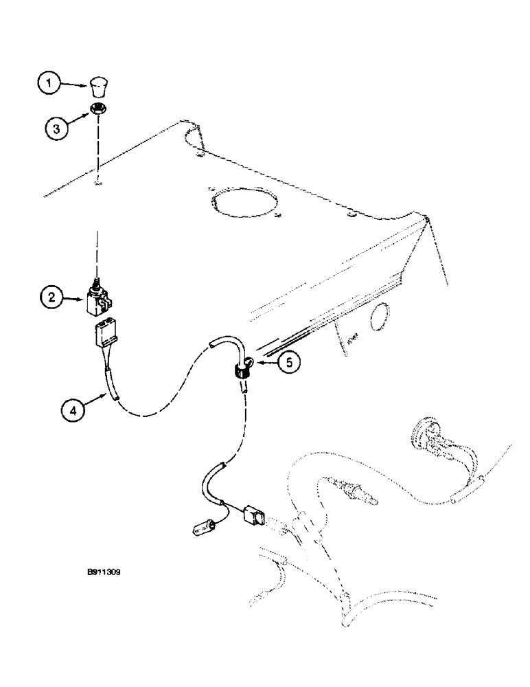 Схема запчастей Case 660 - (4-22) - REMOTE FUEL SHUTOFF SWITCH ELECTRICAL CIRCUIT, USED ON MODELS WITH BACKHOE (04) - ELECTRICAL SYSTEMS