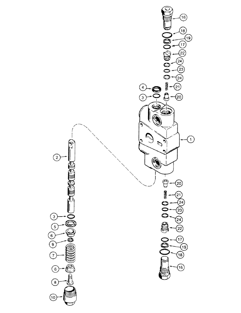 Схема запчастей Case 580SK - (8-328) - LOADER CONTROL VALVE, NOT FOR PRESTIGE, 4 IN 1 CLAM SECTION (08) - HYDRAULICS